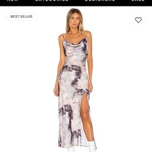 Tie dye silky maxi slit slip dress - REVOLVE superdown brand. Worn once